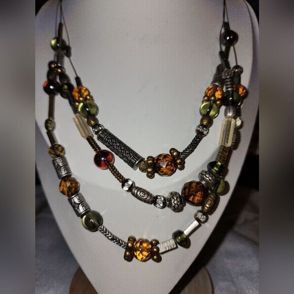 Rivera Elegant Multicolor Beaded Necklace 20"+4" - Picture 1 of 7